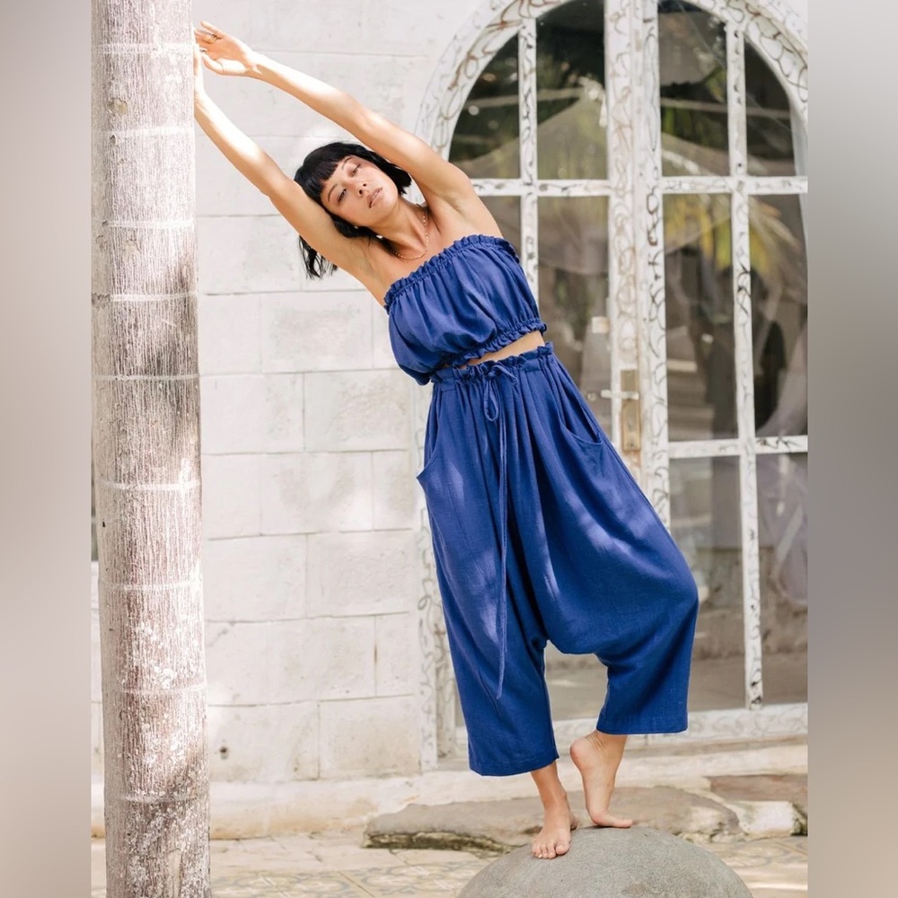 Myrah Penaloza Indigo Linen Set